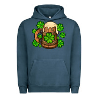 Pigment Midnight Navy St. Patrick's Beer and shamrock Urban Hoodie - OliviaCreatesArt