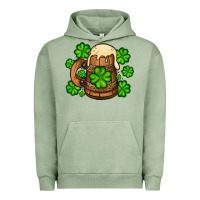Pigment Oil Green St. Patrick's Beer and shamrock Urban Hoodie - OliviaCreatesArt