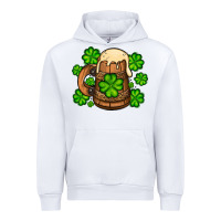 White St. Patrick's Beer and shamrock Urban Hoodie - OliviaCreatesArt