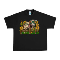 Black hereford bull and heifer with sunflowers Urban Heavy Tee - LillyAllenDesigns