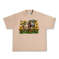 Burro hereford bull and heifer with sunflowers Urban Heavy Tee - LillyAllenDesigns
