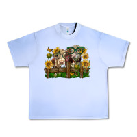 Grape Ice hereford bull and heifer with sunflowers Urban Heavy Tee - LillyAllenDesigns