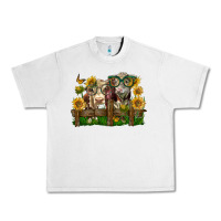 Lunar Rock hereford bull and heifer with sunflowers Urban Heavy Tee - LillyAllenDesigns