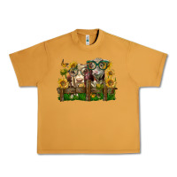 Peanut Butter hereford bull and heifer with sunflowers Urban Heavy Tee - LillyAllenDesigns