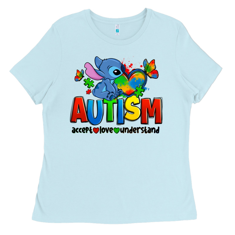 Autism Stitch Accept Love Understand Ladies Tee by Zillion Design Studio | Teevron