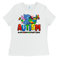 White autism stitch accept love understand Ladies Tee - Zillion Design Studio