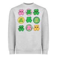 Heather Grey st.patrick's day clovers Heavyweight Sweatshirt - MaliasSmallBusiness