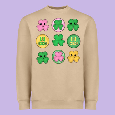 St.patrick's Day Clovers Heavyweight Sweatshirt Designed By Maliassmallbusiness