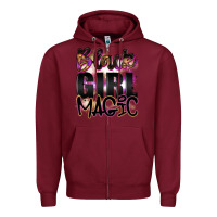 Burgundy black girl magic Zipper Hoodie - Artiststas