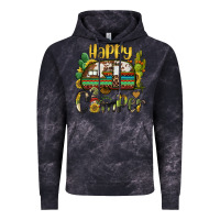 Cloud Black happy camper caravan and gnome Vintage Hoodie - BarkalooDesign