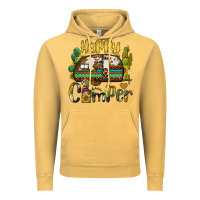 Vintage Mustard happy camper caravan and gnome Vintage Hoodie - BarkalooDesign