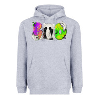 Heather Grey Boo Ghost Cat Heavyweight Hoodie - texasbilliewilder