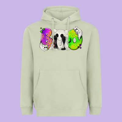 Boo Ghost Cat Heavyweight Hoodie Designed By Texasbilliewilder