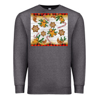 Charcoal Heather Christmas gingerbread cookies and candy cane Premium Sweatshirt - NancyCooperArtShop