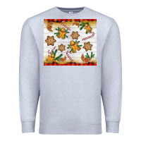 Heather Grey Christmas gingerbread cookies and candy cane Premium Sweatshirt - NancyCooperArtShop