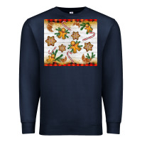 Navy Christmas gingerbread cookies and candy cane Premium Sweatshirt - NancyCooperArtShop