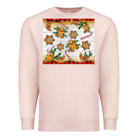 Pale Pink Christmas gingerbread cookies and candy cane Premium Sweatshirt - NancyCooperArtShop