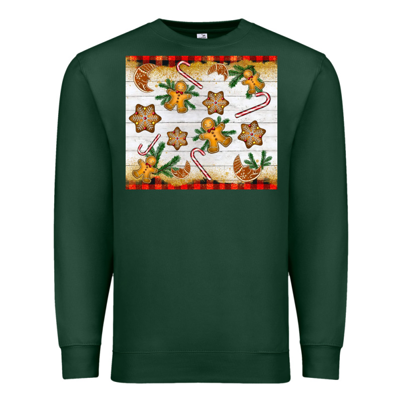 Christmas Gingerbread Cookies And Candy Cane Premium Sweatshirt by NancyCooperArtShop | Teevron