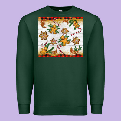 Christmas Gingerbread Cookies And Candy Cane Premium Sweatshirt Designed By Nancycooperartshop