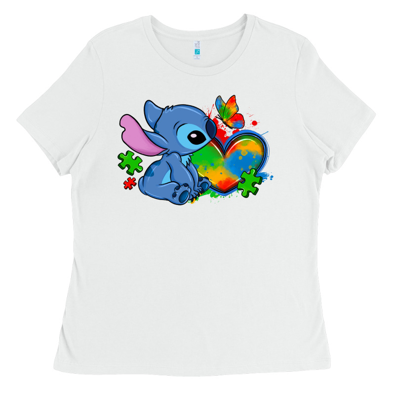 Autism Stitch Heart Ladies Tee by Zillion Design Studio | Teevron