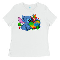 White autism stitch heart Ladies Tee - Zillion Design Studio