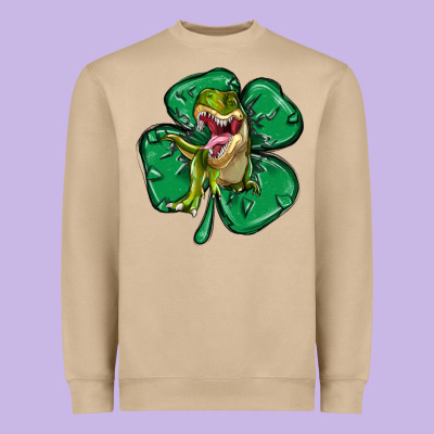 Dinosaur St Patricks Day Heavyweight Sweatshirt Designed By Maliassmallbusiness