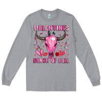 Heather Grey valentines is a bunch of bull Long Sleeve Tee - MaliasSmallBusiness