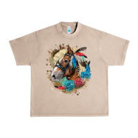 French Oak haflinger horse floral Urban Heavy Tee - LillyAllenDesigns