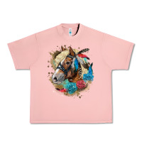 Salmon haflinger horse floral Urban Heavy Tee - LillyAllenDesigns