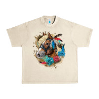 Sandshell haflinger horse floral Urban Heavy Tee - LillyAllenDesigns