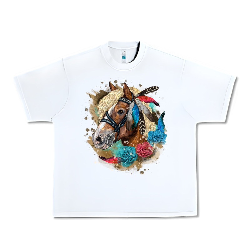 Haflinger Horse Floral Urban Heavy Tee by LillyAllenDesigns | Teevron
