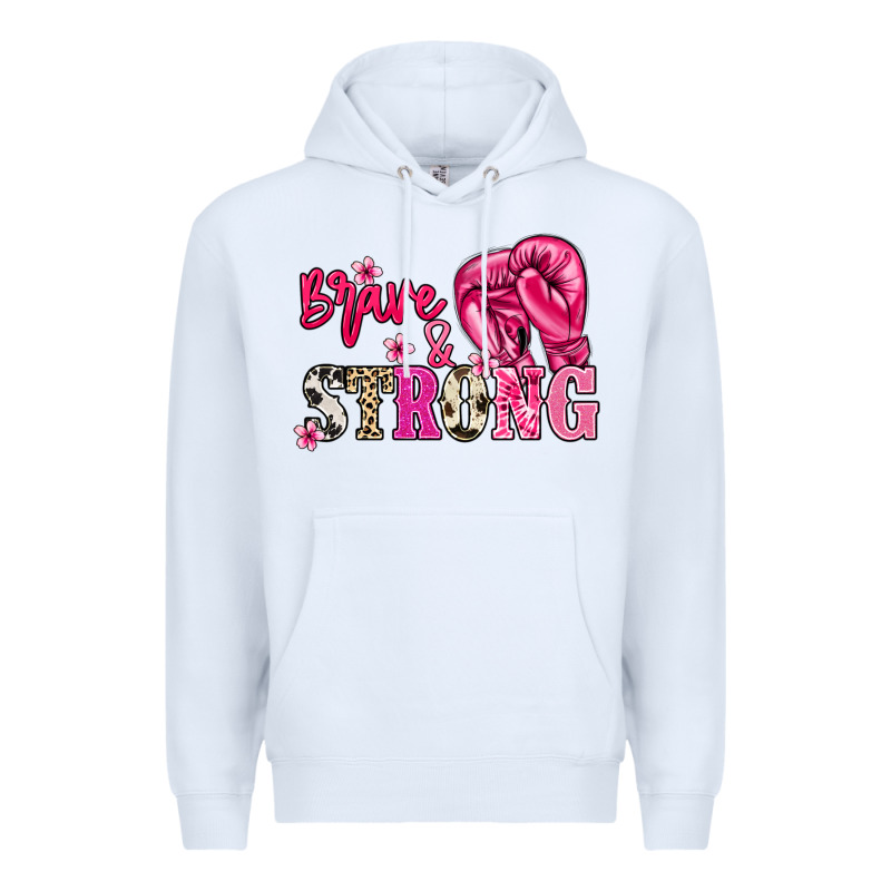 Brave And Strong Cancer Awareness Premium Hoodie by HowdyJamesFarm | Teevron