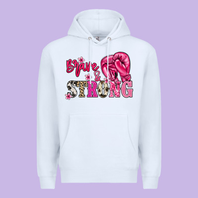 Brave And Strong Cancer Awareness Premium Hoodie Designed By Howdyjamesfarm