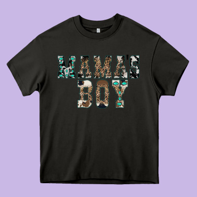Western Mama's Boy Heavy Core Tee Designed By Cowhidedigitalart
