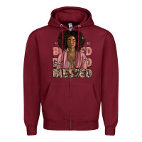 Burgundy blessed black woman Zipper Hoodie - Artiststas