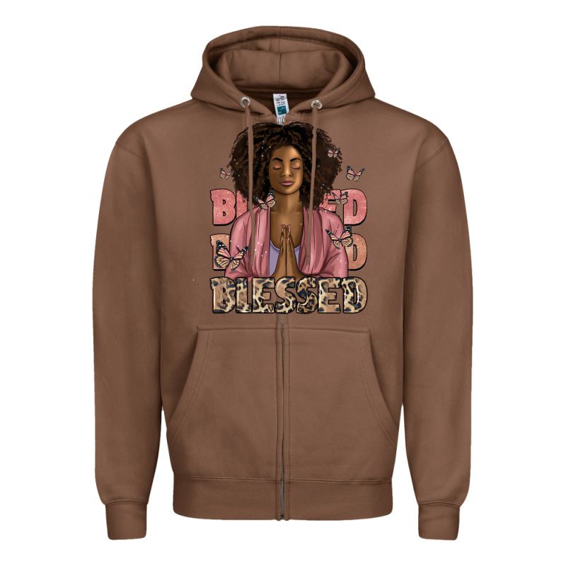 Blessed Black Woman Zipper Hoodie by Artiststas | Teevron