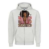 Dove Grey blessed black woman Zipper Hoodie - Artiststas