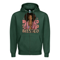 Sports Green blessed black woman Zipper Hoodie - Artiststas