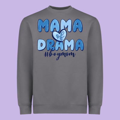 Mama Of Drama Boy Mom Heavyweight Sweatshirt Designed By Maliassmallbusiness