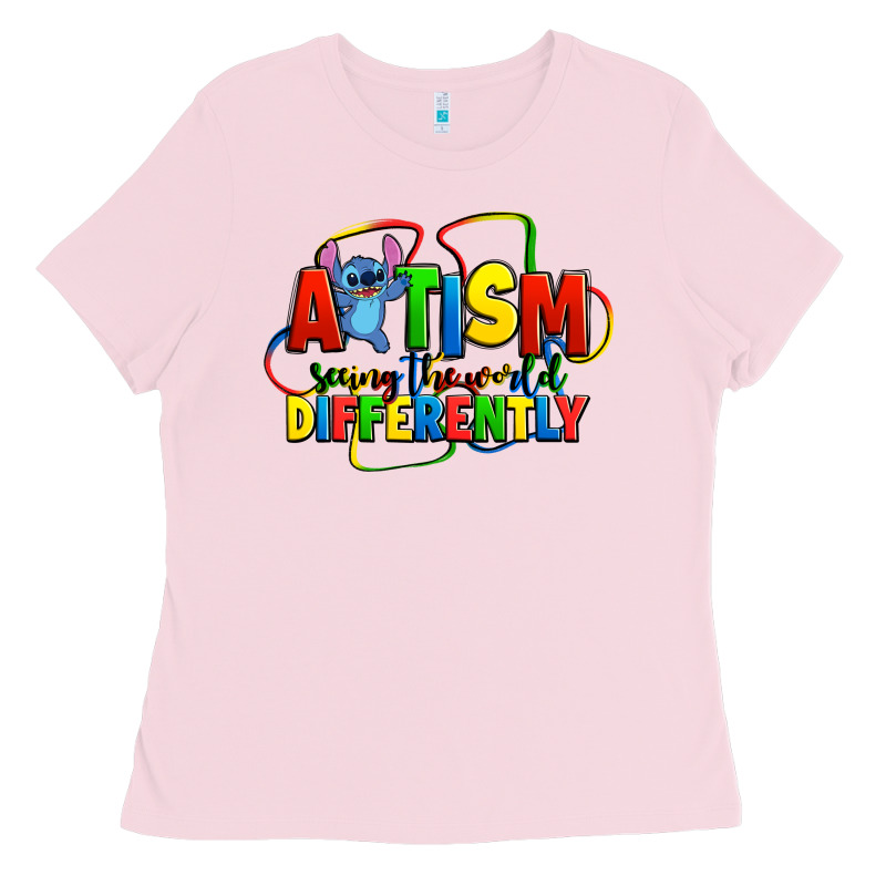 Autism Stitch Seeing The World Differently Ladies Tee by Zillion Design Studio | Teevron
