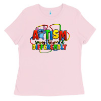 Bubblegum Pink autism stitch seeing the world differently Ladies Tee - Zillion Design Studio