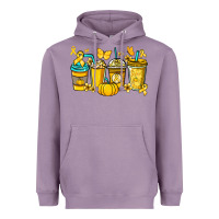 Lavender Childhood Cancer coffee cups yellow ribbon Heavyweight Hoodie - NancyCooperArtShop