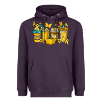 Plum Childhood Cancer coffee cups yellow ribbon Heavyweight Hoodie - NancyCooperArtShop