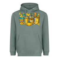 Sage Childhood Cancer coffee cups yellow ribbon Heavyweight Hoodie - NancyCooperArtShop