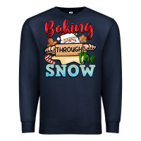 Navy Baking through the snow Premium Sweatshirt - NancyCooperArtShop