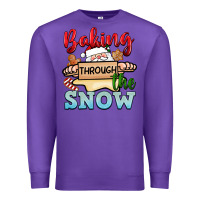 Purple Baking through the snow Premium Sweatshirt - NancyCooperArtShop
