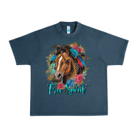 Midnight Navy free spirit quarter horse floral Urban Heavy Tee - LillyAllenDesigns