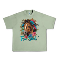 Oil Green free spirit quarter horse floral Urban Heavy Tee - LillyAllenDesigns