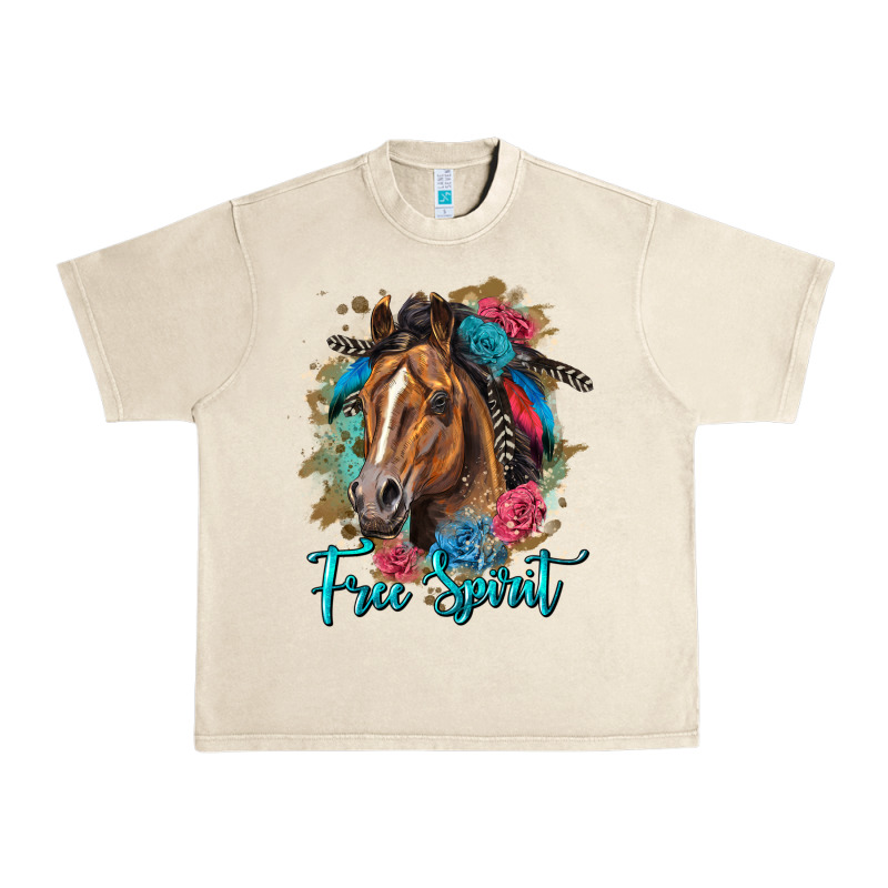 Free Spirit Quarter Horse Floral Urban Heavy Tee by LillyAllenDesigns | Teevron