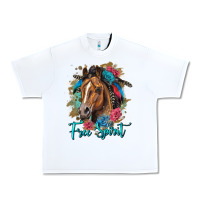 White free spirit quarter horse floral Urban Heavy Tee - LillyAllenDesigns